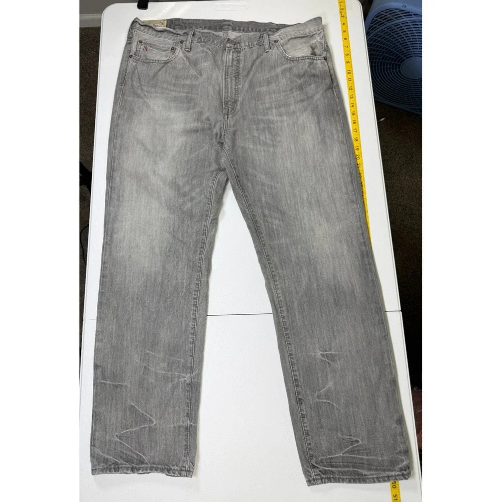 Polo Ralph Lauren Hampton Straight Gray Jeans Mens 44x34 Vintage Y2K Grunge